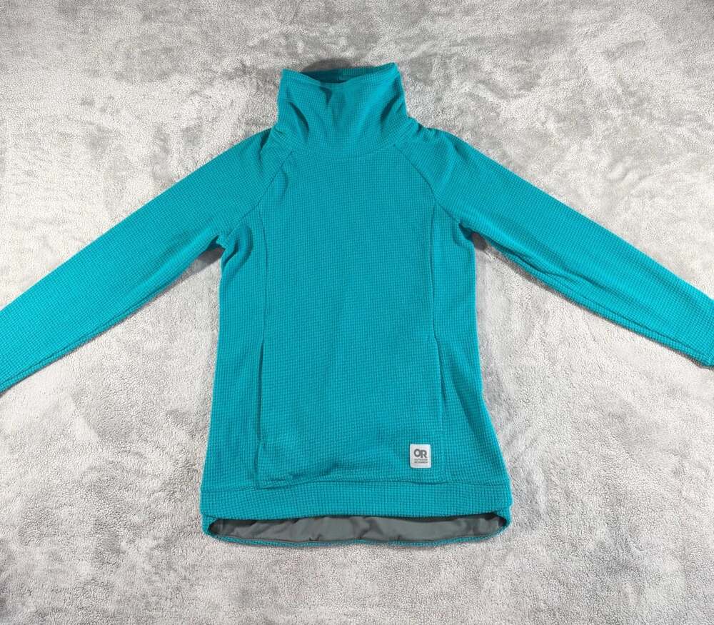 Outdoor Research Trail Mix Cowl Pullover Size XS Teal Fleece